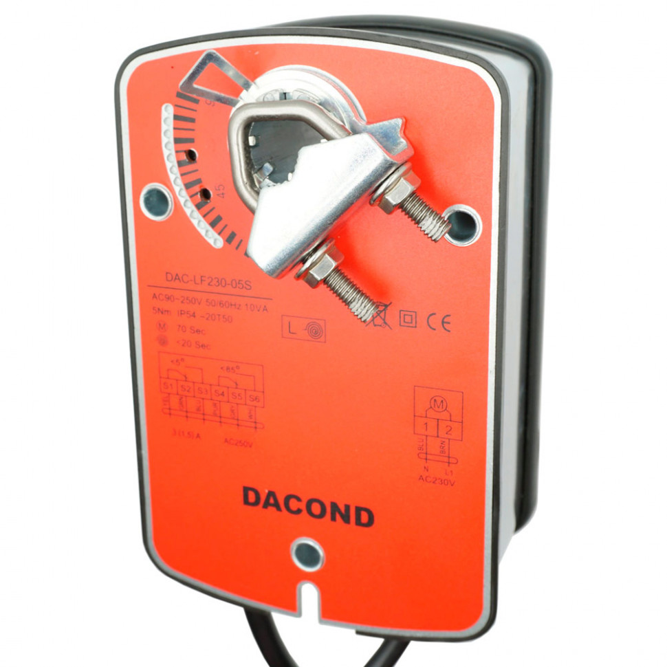 Электропривод Dacond DAC-LF24-02S 2.5Нм 24В с возвратной пружиной