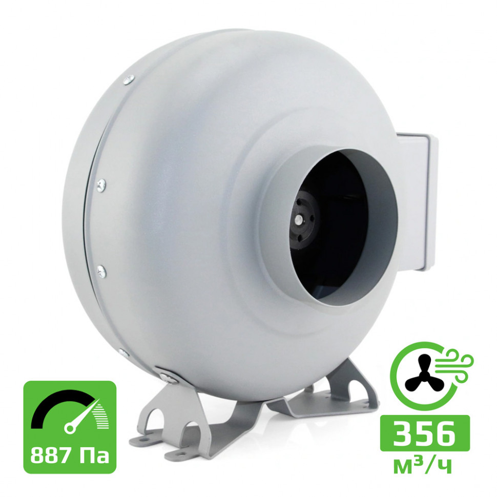 Высоконапорный канальный вентилятор Dastech HEE-100IE 887Па EC привод 