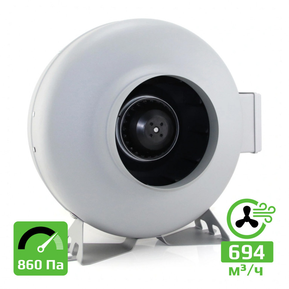 Высоконапорный канальный вентилятор Dastech HEE-150IE 860Па EC привод