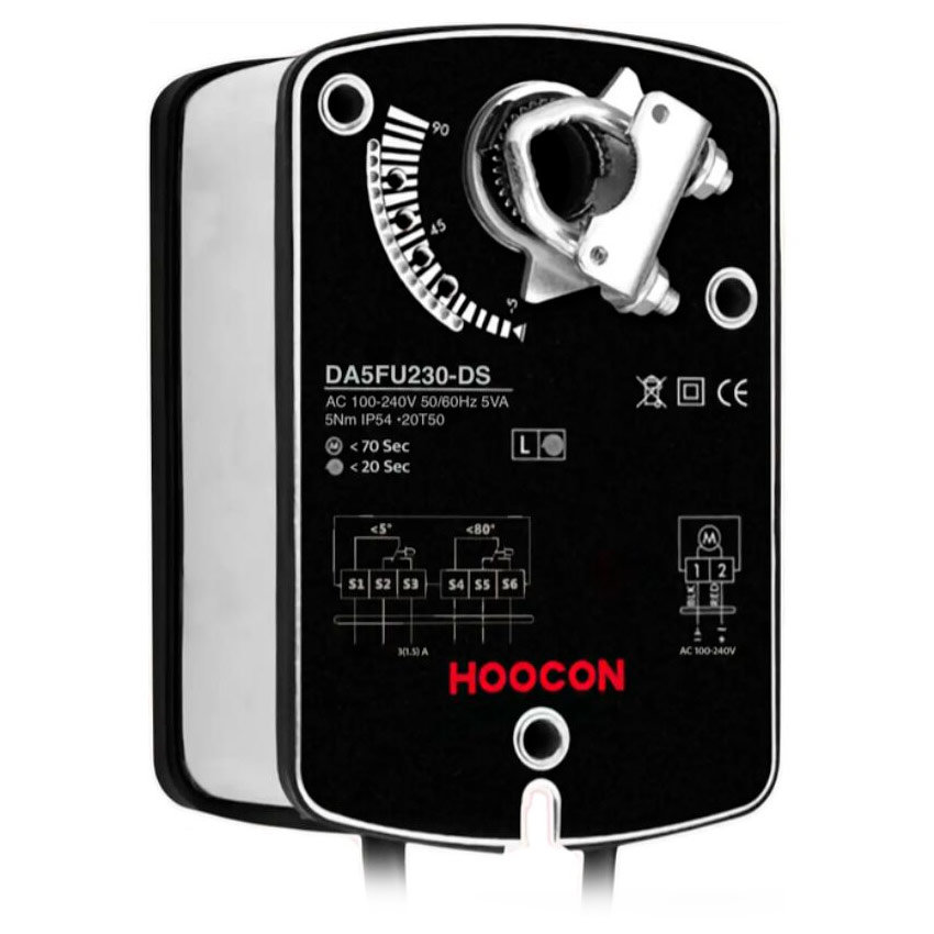 Электропривод Hoocon DA5FU230-DS 5Нм/230В с возвратной пружиной