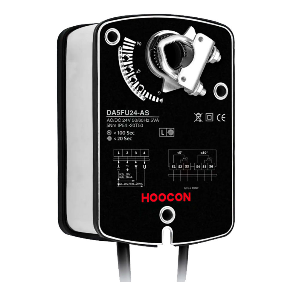 Электропривод Hoocon DA5FU24-A 5Нм/24В с возвратной пружиной