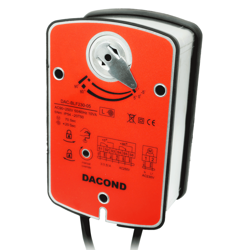 Электропривод Dacond DAC-BLF230-03 3Нм/230В с возвратной пружиной
