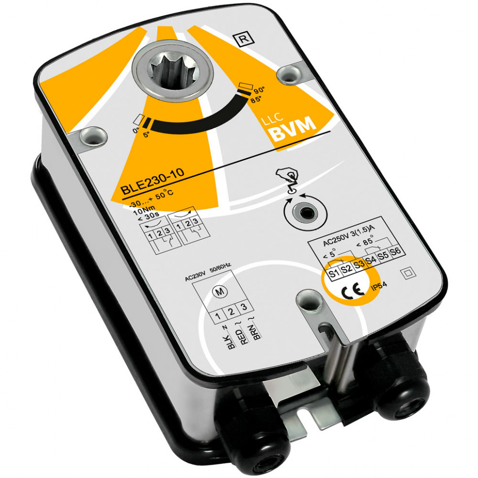 Реверсивный привод клапана ДУ BVM BLE230-10 10Нм без возвратной пружины